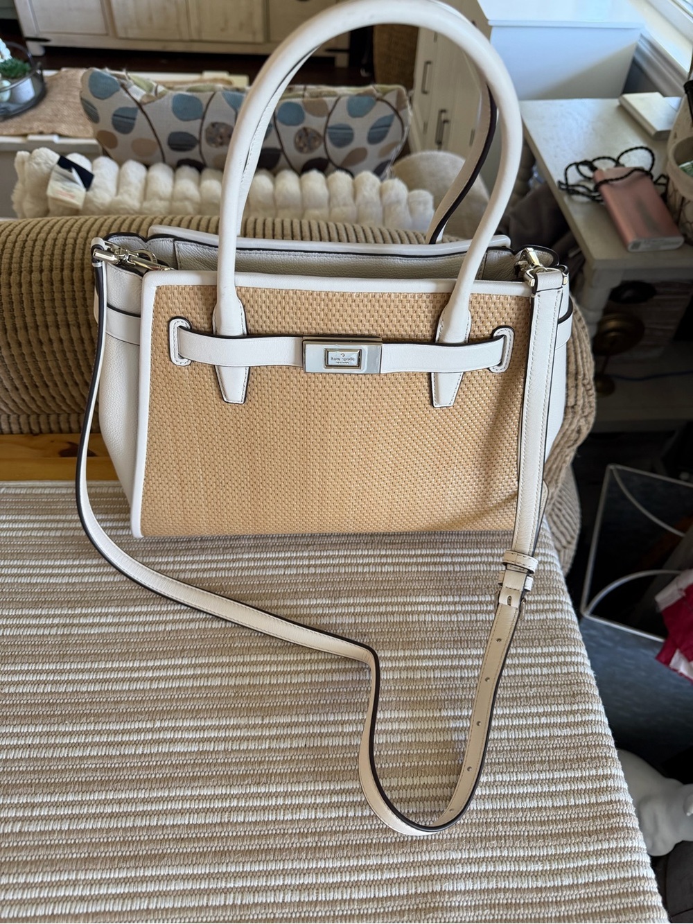 Authenticate, spare Lucia straw satchel